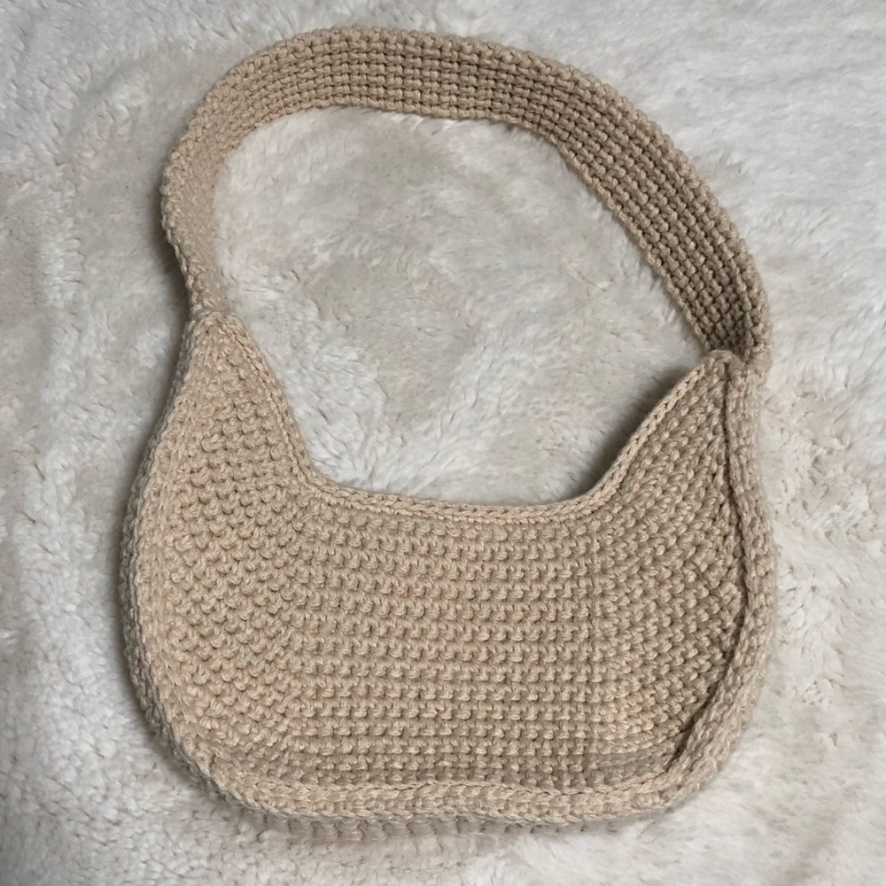 Cream Crochet Shoulder Bag